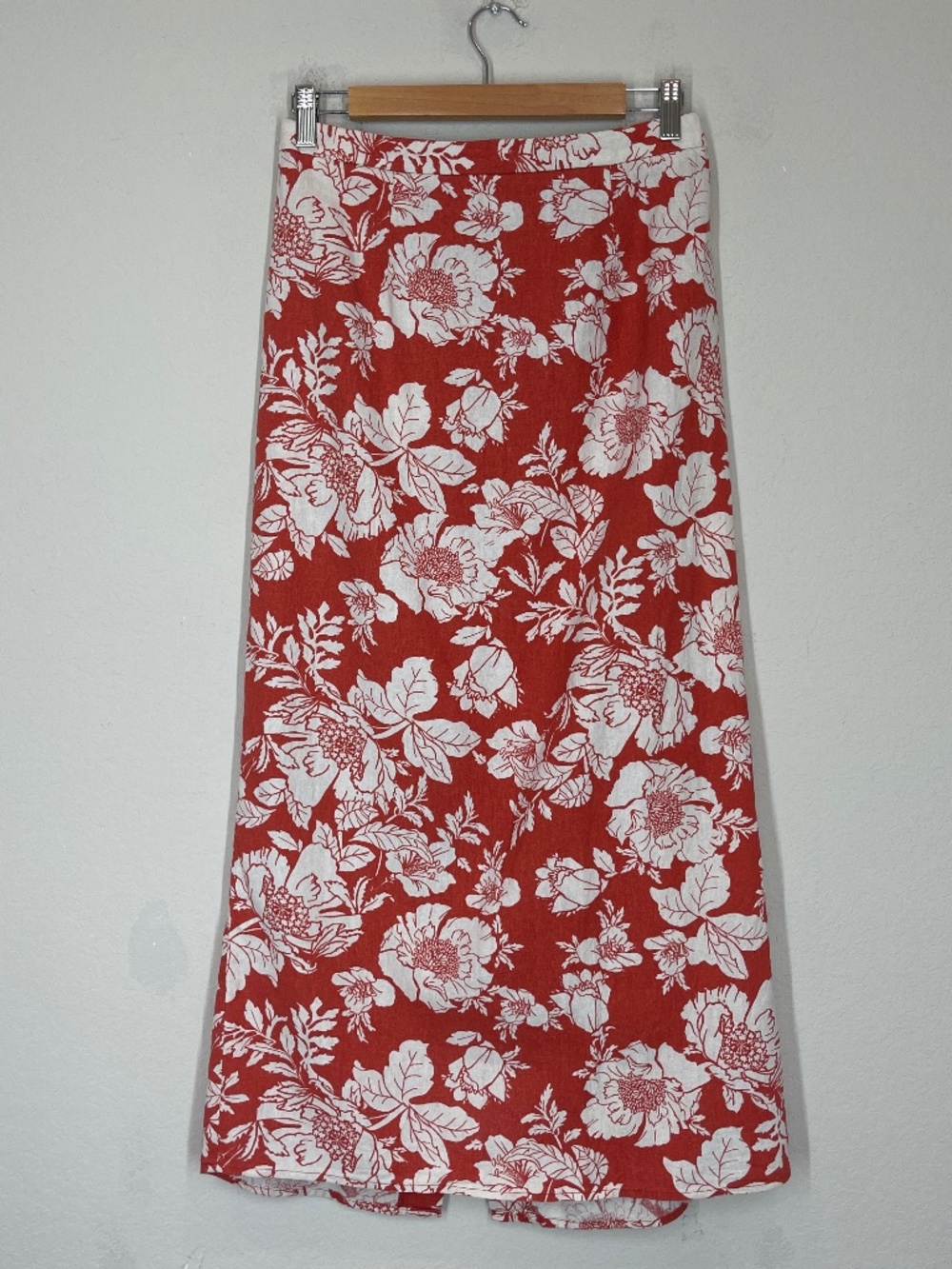 Old Navy High Waisted Linen Blend Floral Maxi Skirt Women's Small Tropical